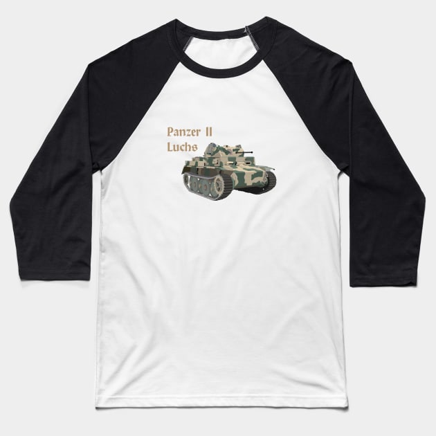 Panzer II Luchs German WW2 Battle Tank Baseball T-Shirt by NorseTech